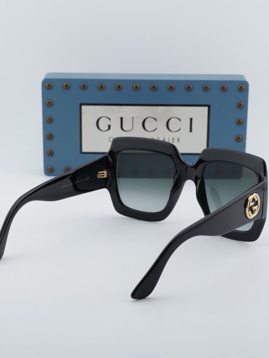 Gucci GG0053S 001 Square Sunglasses - Black\\Grey Gradient